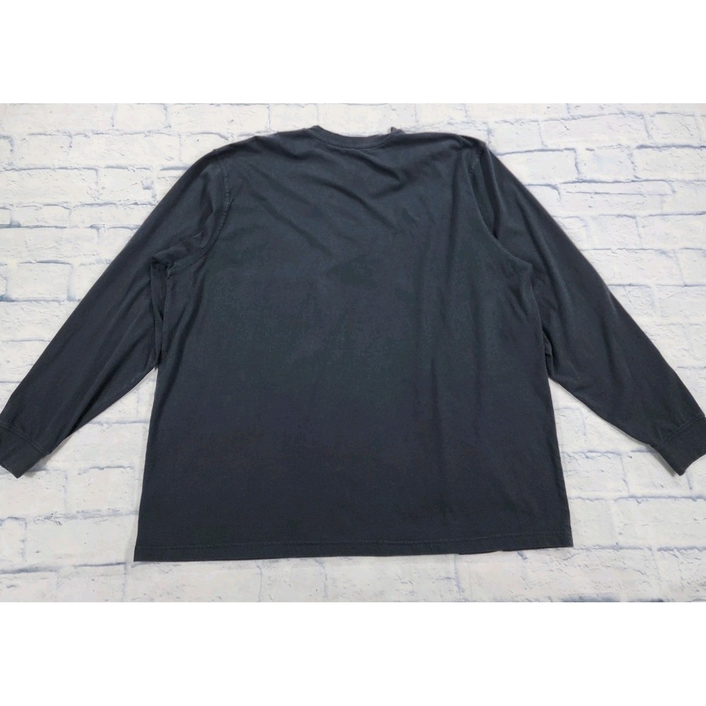 LL Bean Shirt MENS XXL TALL Black Henley Long Sleeve Carefree Unshrinkable - Picture 9 of 12
